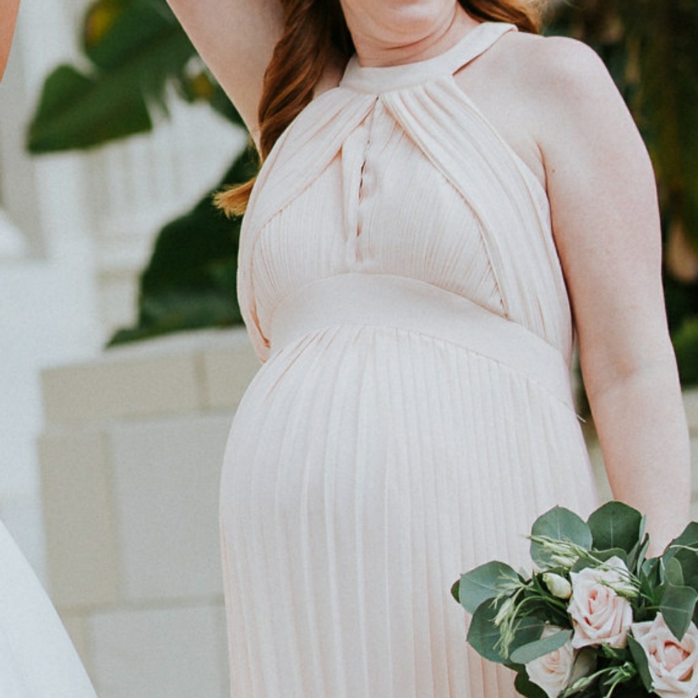Maternity Pleated Bridesmaid Dress